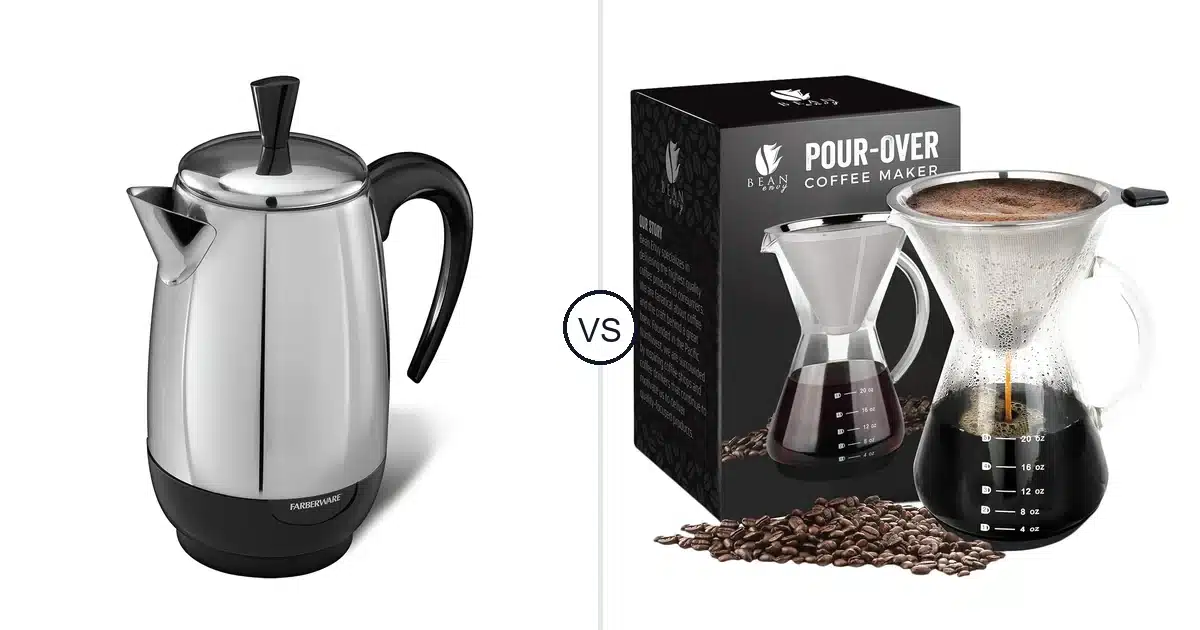 Comparison of Farberware Electric Coffee Percolator and Bean Envy Pour Over Coffee Maker