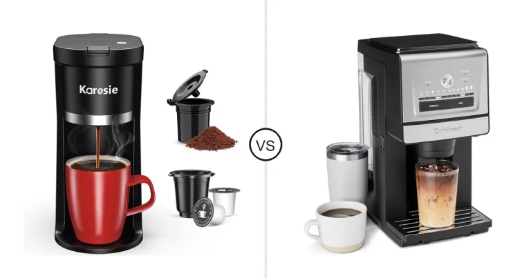 Comparison of Karosie Small Single Serve Coffee Maker and Cuisinart DGB-30