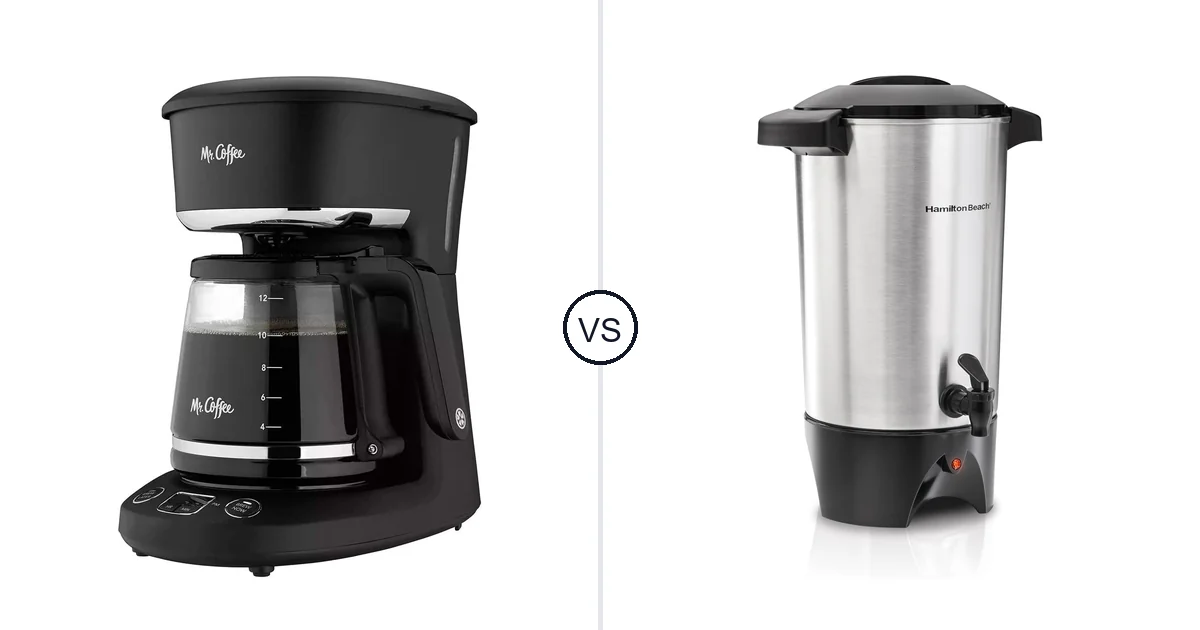 Comparison of Mr. Coffee 12-Cup and Hamilton Beach 45 Cup Coffee Urn and Hot