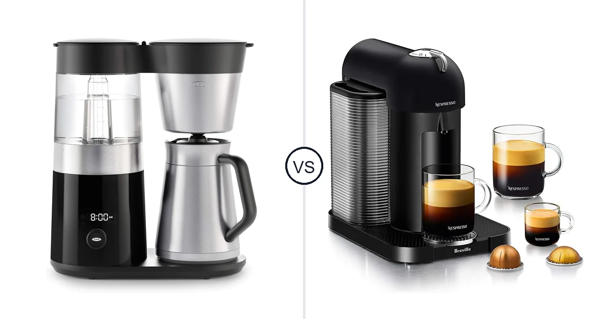 Comparison of OXO Brew 9-Cup Coffee Maker – Stainless and Nespresso Vertuo Coffee and Espresso Maker by