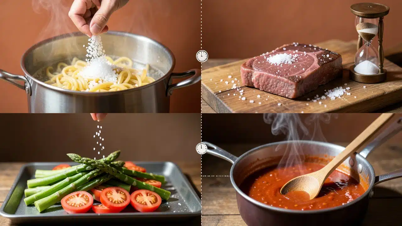 Salt Timing Map: When To Salt Pasta, Meat, Vegetables, Sauces