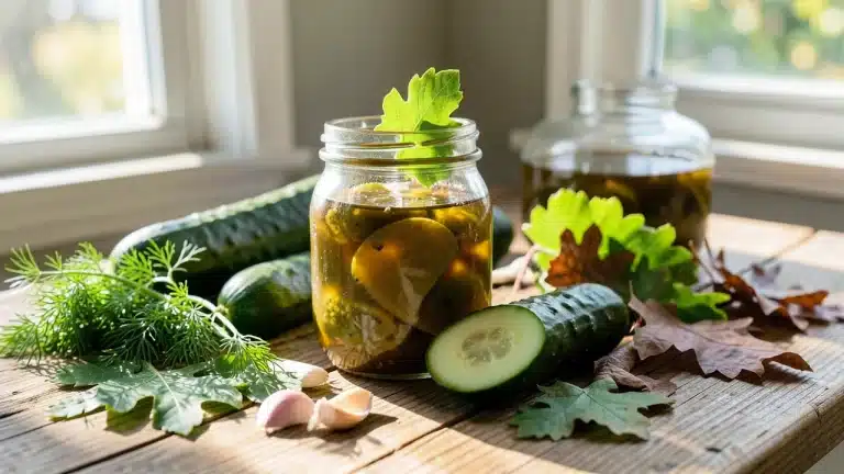 Why Homemade Pickles Go Soft, And How Grape Or Oak Leaves Help