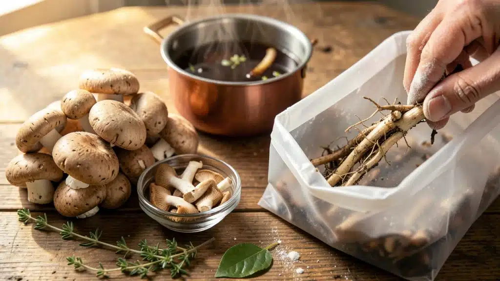 Why Mushroom Stems And Gills Belong In The Freezer, Not Trash